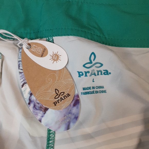 prana L Silvana Boardshort Bluegrass Paradise 34 x 6 - Picture 6 of 7